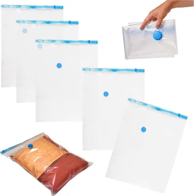 Zdjęcie produktu dla Worki próżniowe na ubrania 5 sztuk 60x80cm