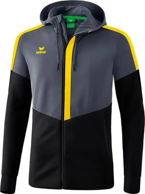 Produktbild von Erima Squad Trainingsjacke Mit Kapuze Kinder - Slate Grey / Schwarz / Gelb  | Größe: 128