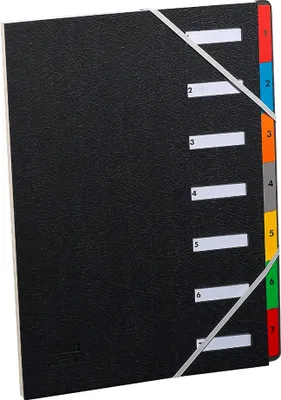 Produktbild von extendos Pultordner DIN A4 1-7 7 Fächer schwarz