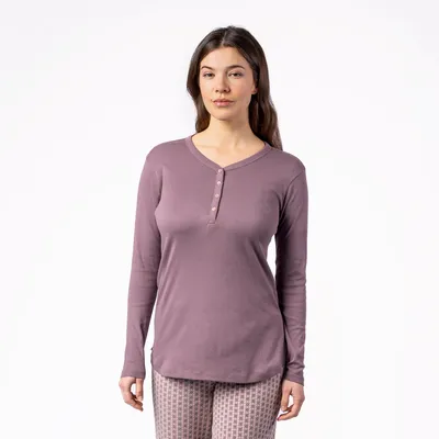 Produktbild von Damen-Schlaf-Shirt „Violera“ in Mauve von Living Crafts
