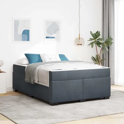 Obrázek produktu pro vidaXL Rám postele s matrací tmavě šedý 140 x 200 cm látka
