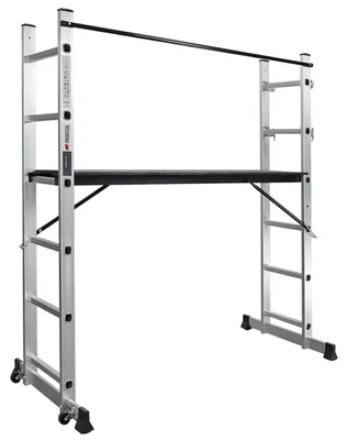 Produktbild von Arbeitsgerüst MULTISTEP | 3-in-1 Aluminiumleiter | 2x6 Sprossen | bis zu 2,7 m Höhe | Traglast 150kg | Arbeitsgerüst, Stehleiter & Anlegeleiter