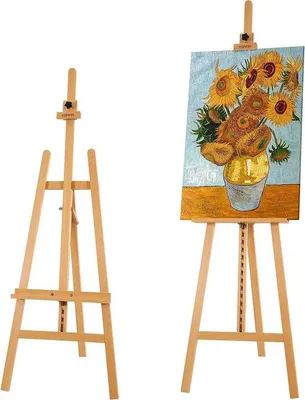 Produktbild von Famanu Mal easel höhenverstellbar 145-193 cm, geeignet für Leinwände bis 109 cm, aus Buchenholz