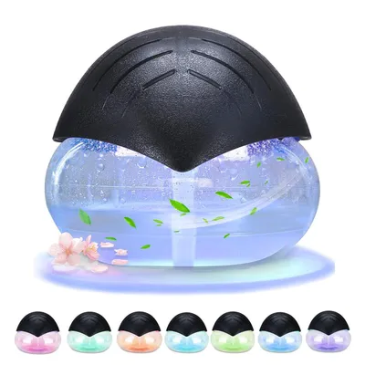 Produktbild von Lufterfrischer Schwarz ,Aromadiffusor, LED-Nachtlicht, beruhigendes Wassergeräusch, für Zuhause, Büro, Schlafzimmer & Lager, Haustiere & Raucher