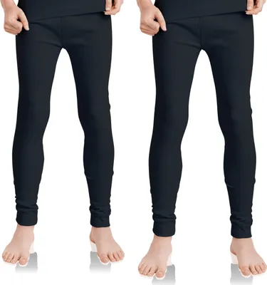 Produktbild von 2er Pack Lange Kinder Thermo Unterhose - Schwarz 146-152