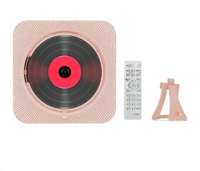 Immagine prodotto di Lettore CD multimediale - Lettore CD portatile - Bluetooth 5.0 - Radio FM - USB/TF (microSD) - Altoparlante integrato - Ricaricabile con supporto - Rosa