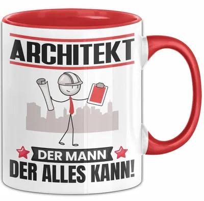 Produktbild von Architekt Tasse Geschenk für Architekt Der Mann Der Alles Kann Geschenkidee zum Geburtstag (Rot)