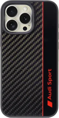 Produktbild von Audi Carbon Fiber Stripe iPhone 16 Pro Max 6.9" schwarz hardcase AUS-TPUPCIP16PM-R8/D1-BK Schutzhülle