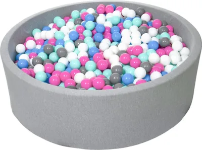 Produktbild von Bällebad für Kinder, Durchmesser ca. 125 cm + 1200 Bälle weiß, blau, pink, grau, türkis