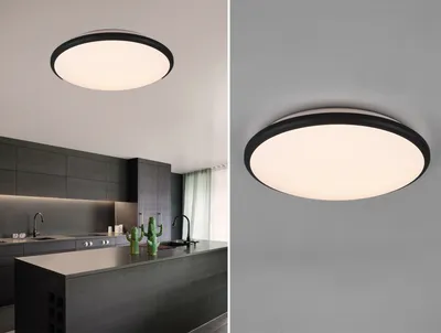Produktbild von Reality Leuchten LED Deckenleuchte Limbus R67021132, Kunststoff Schwarz matt, inkl. 20.5 Watt LED, Switch Dimmer