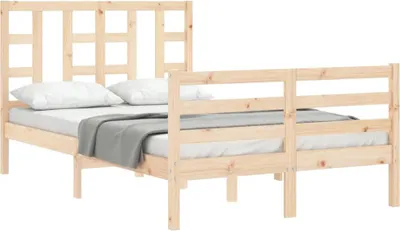 Produktbild von vidaXL Massivholzbett mit Kopfteil