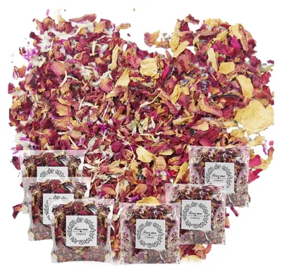 Produktbild von 14 Stück Blütenkonfetti 140g Getrocknete BlütenBiologisch Abbaubare Streublumen Hochzeit Konfetti Hochzeit für Hochzeit Geburtstag Party Konfetti Raumduft Diy-Bastelzubehör