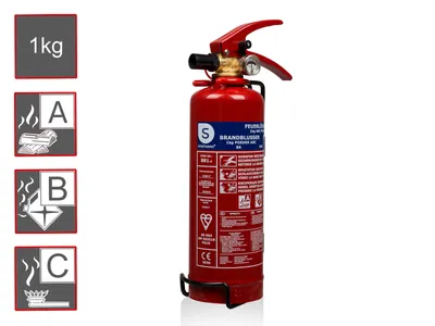 Produktbild von Smartwares Pulver-Feuerlöscher BB1 1 kg Klasse ABC Stahl 10.018.56