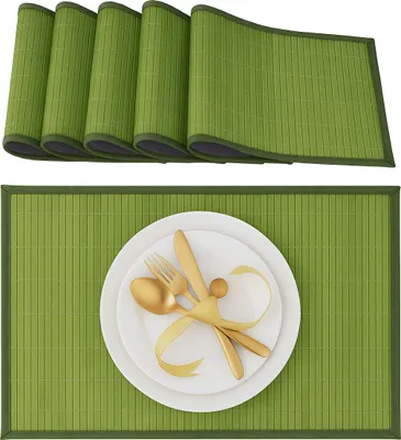 Produktbild von relaxdays Tischset 6er Set Bambus