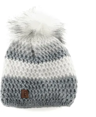 Produktbild von Faera Mütze zum Warmhalten im Herbst oder Winter Bommelmütze mit Futter Blau