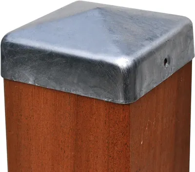Produktbild von Pfostenkappe feuerverzinkt Pyramide für Pfosten 8x8 cm - inkl. 2x Edelstahl-Schrauben