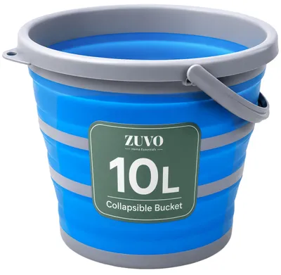 Obrázek produktu pro Zuvo – Skládací silikonový kbelík o objemu 10 litrů s víkem – Kulatý kbelík vhodný pro mop a hadr