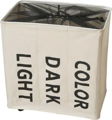 Image de Paniers à linge - PROMO LINGE - Polyester - 34 x 54 x 53 cm - Blanc