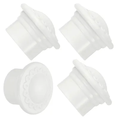 Image de Embouts de tringle à rideaux - Lot de 4 - Pour rails à rideaux - Blanc