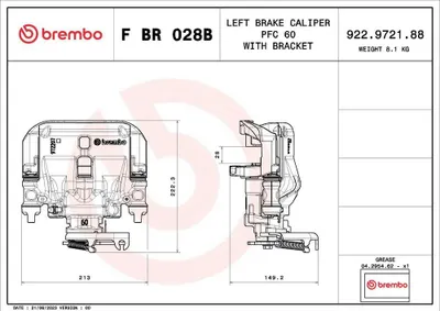 Produktbild von BREMBO Bremssattel Hinten Links für IVECO Daily VI Kastenwagen Ø60mm F BR 028B
