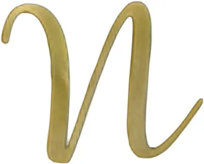 Immagine prodotto di Targhetta per numero civico in ottone, lettera "N", 2 pollici