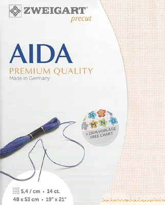 Produktbild von AIDA Zweigart Precut 14 ct. Stern-Aida 3706 Farbe 4110 rosa, Handarbeitsstoff für Kreuzstich 48x53 cm