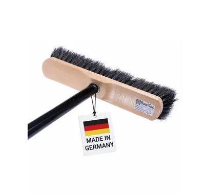 Produktbild von Rosshaarbesen 30cm Breit mit Teleskopstiel verstellbar sehr weiche Naturhaar-Borsten Zimmerbesen Haushaltsbesen Stubenbesen mit Stiel