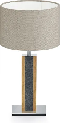 Produktbild von Karl G Tischlampe mit Applikation in Granitoptik Jute Leinenoptik