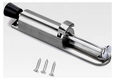 Produktbild von Türstopper aus Edelstahl, federbelastet, verstellbar, Silber, 1 Stück