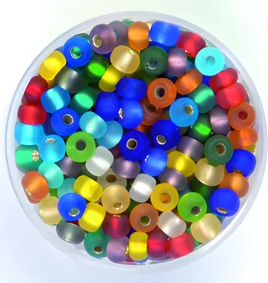 Produktbild von Rocailles 4,5mm 17g-Mix Matt-silbereinzug