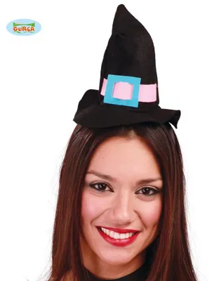 Produktbild von Haarreif mit kleinem Hexenhut für Damen