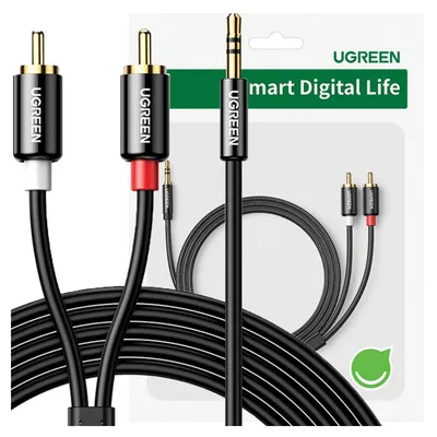 Immagine prodotto di Cavo Ugreen Av116 10591 Audio Mini Jack 3,5 Mm (maschio) / 2Rca (maschio) 5M - Nero