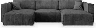 Produktbild von Masseno Ecksofa SARMO P mit Schlaffunktion U-Form, Sofa mit Bettkasten, Wohnzimmersofa, Couch, Soffa, Bettsofa, Couchgarnitur- Grau, POSO 34