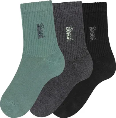 Produktbild von Bench Basicsocken 3 -teilig 1x schwarz, 1x anthrazit-meliert, 1x pistazie Größe 35/38