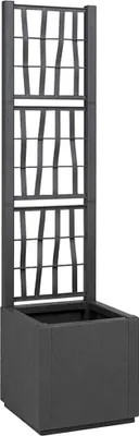 Obrázek produktu pro Zahradní květináč s trellisem Tmavě šedá 36 x 36 x 140 cm PP