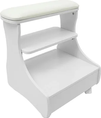 Zdjęcie produktu dla Wózek do pedicure, mobilny wózek do przechowywania, regulowany podnóżek, biały