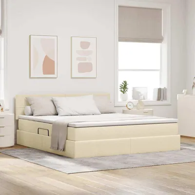 Obrázok produktu pre Maison Exclusive – úložný priestor s matracom krémová 180 x 200 cm drevený materiál