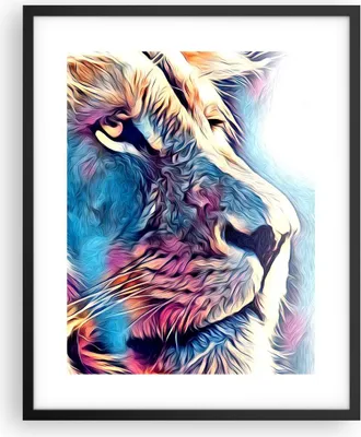 Produktbild von Gerahmtes Poster - Schwarzer Rahmen - Löwe Mähne Märchen - 40x50 cm - Wand Bild - Wanddeko - Wandbilder - Kunstposter - Wandposter - Bilderrahmen - Bilder - Kunstdruck - P2BPA40x50-4713
