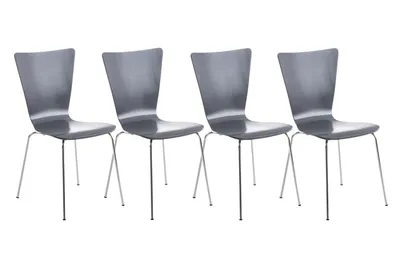 Produktbild von 4er Set Besucherstuhl HLO-CP84  grau