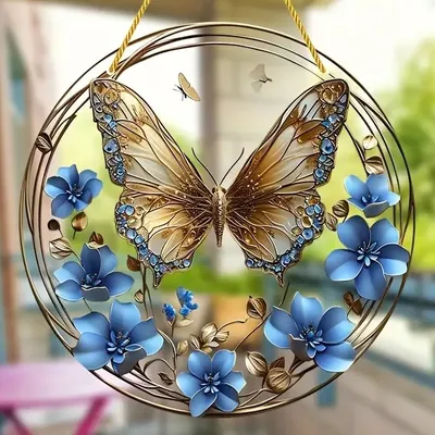 Produktbild von Sonnenfänger - Schmetterling Typ13 XL aus Buntglas KP32294