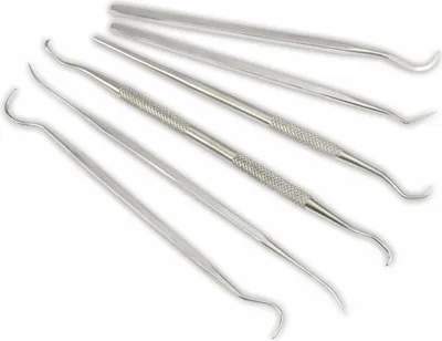 Produktbild von 6-teiliges Dental Haken Werkzeugset in verschiedenen Formen 130-160 mm