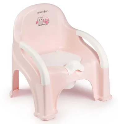 Immagine prodotto di Vasino per bambini pratico, con coperchio e contenitore, color rosa