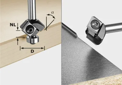 Immagine prodotto di Festool Fresa per smussatura con inserti intercambiabili HW S8 HW 45° D27 12x12 KL | 499807