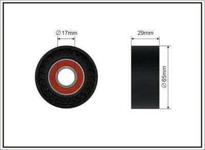 Produktbild von CAFFARO 175-00 Spannrolle Keilrippenriemen 65mm für FIAT Seicento / 600 Schrägheck (187)