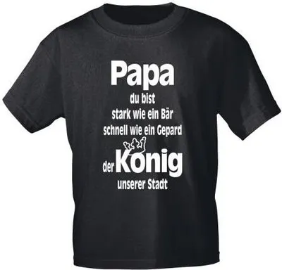 Produktbild von T-Shirt mit Print - Papa stark wie ein Bär..Gepard..König 12180 schwarz Gr. S-3XL Größe - XL