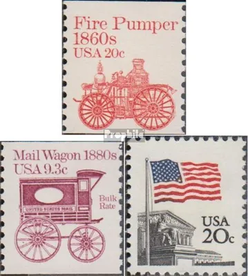 Produktbild von Briefmarken USA 1981 Mi 1516,1521,1522 (kompl.Ausg.) postfrisch Fahrzeuge-Feuerlöschpumpe