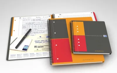 Produktbild von Oxford Activebook Notizbuch A5 80 Blätter Schwarz