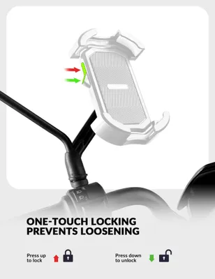Immagine prodotto di ROCKBROS Supporto per cellulare da bicicletta e moto, supporto universale per smartphone bianco (specchietto retrovisore)