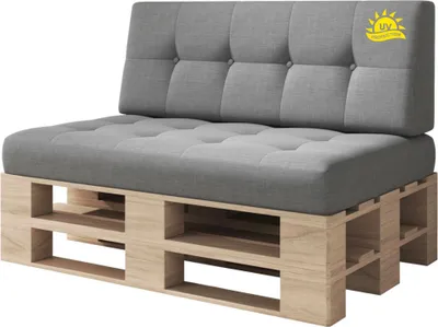 Produktbild von sunnypillow Palettenkissen Verona Kaltschaum UV - beständig Outdoor/Indoor 2er Set 120 x 80 Silver