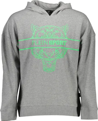 Produktbild von Graues Herren-Sweatshirt ohne Reißverschluss mit Kontrast-Details